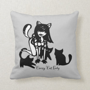 Coussin Madame folle carreau de chat
