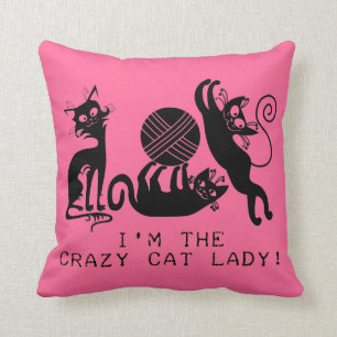 Coussin Madame folle de chat