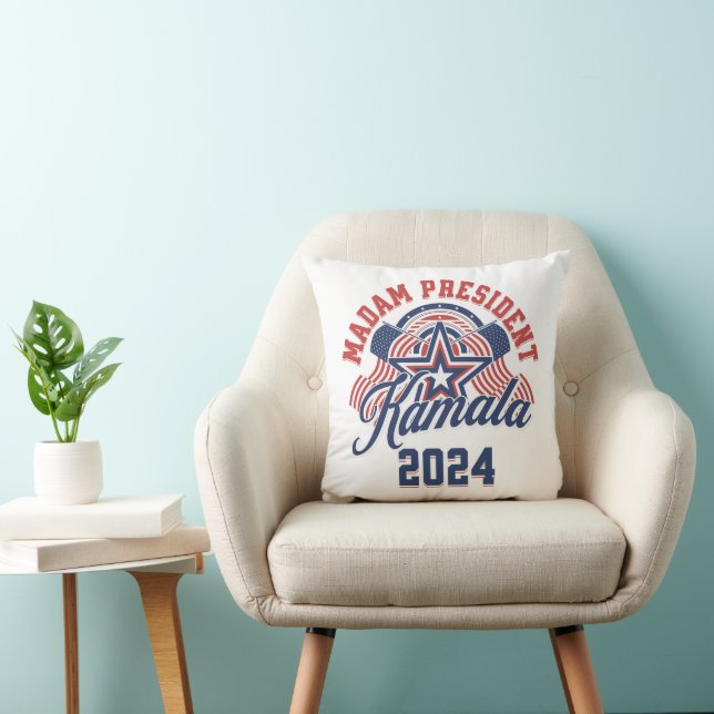 Coussin Madame la Présidente Kamala Harris 2024 (Chaise)