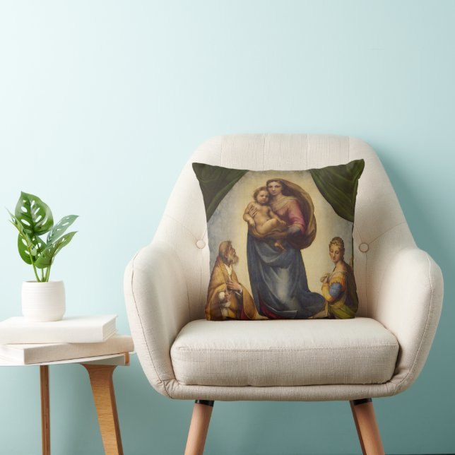 Coussin Madone Sixtine par Raphaël (Chaise)
