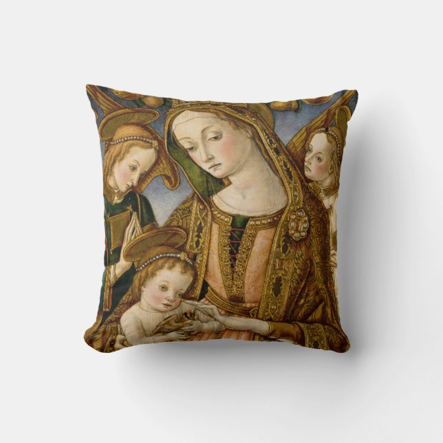 Coussin Madonna et l'enfant avec deux anges (Recto)