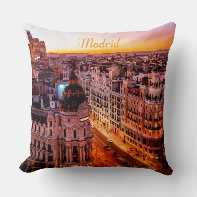 Coussin Madrid Espagne Capitol City Skyline (Recto)