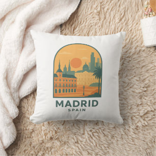 Coussin Madrid Vintage Espagne Voyage – Ville Rétro