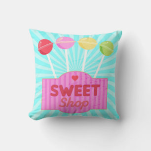 Coussin Magasin de sucreries rétro Pastel Candy Lollipops