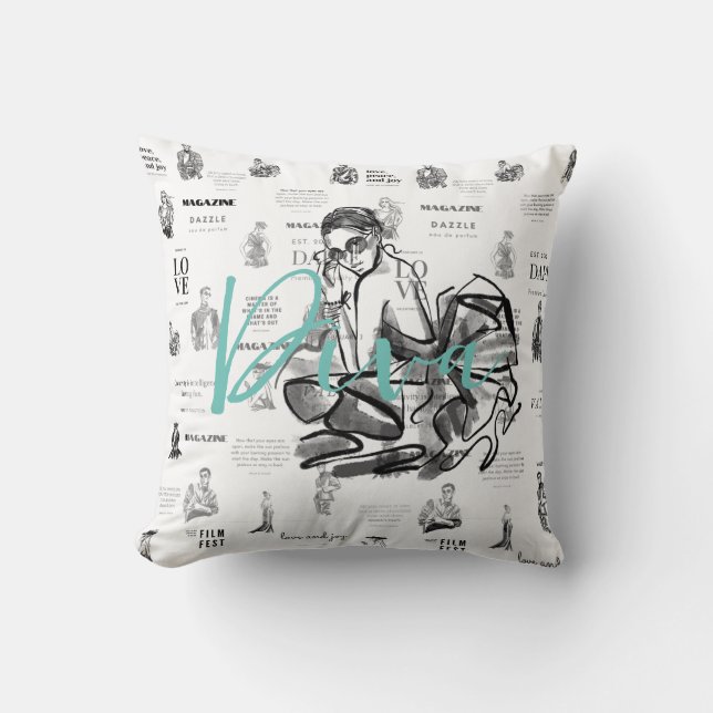 Coussin Magazine de mode féminin (Recto)