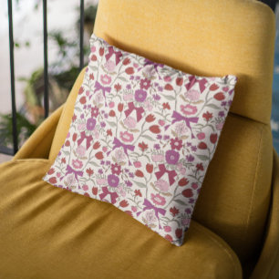 Coussin Magenta Bows and Blossoms Boho