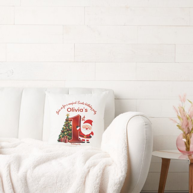 Coussin Magical Santa Birthday Design for Kids (Canapé)