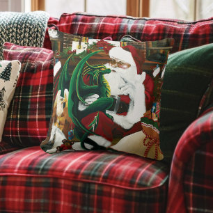 Coussin Magique Fantaisie de Noël Santa Dragon Yule Cosy