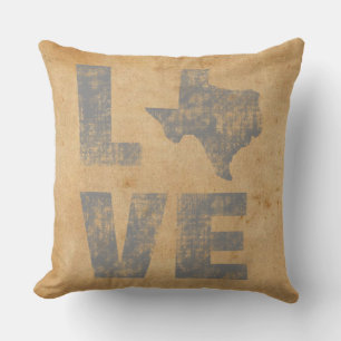 Coussin Magnifique carte du Texas Rustique Patriotique Amo