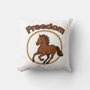 Coussin **Magnifique cheval arabe dans le désert doré**