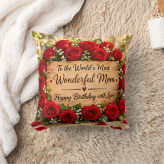 Coussin Magnifique couverture jetée de roses rouges pour m