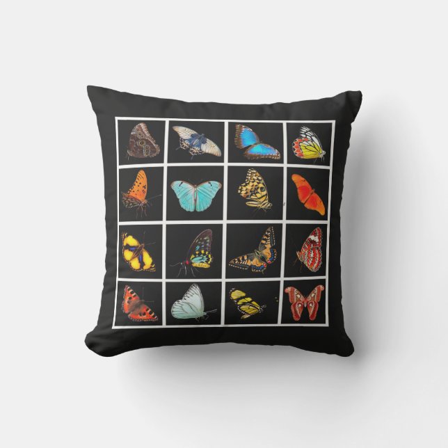 Coussin Magnifique photo moderne Papillon noir (Recto)