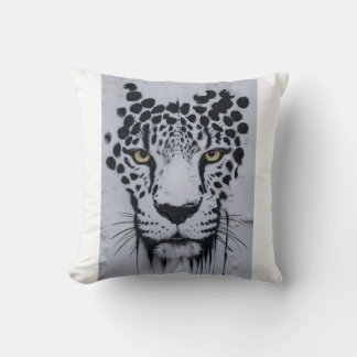 Coussin Magnifique portrait artistique de léopard jeté ore