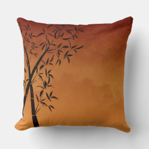 Coussin Magnifique vue sur le bambou et la montagne