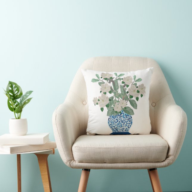 Coussin Magnolia Magnolias Chinoiserie Ginger Jar Jars (Chaise)