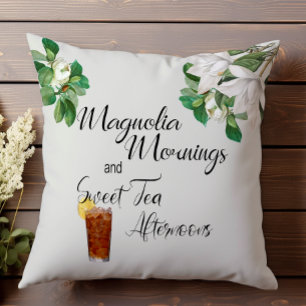 Coussin Magnolia Mornings Thé doux après-midi Sud