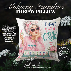 Coussin Mahjong Grand-mère Je m'en fiche un carré