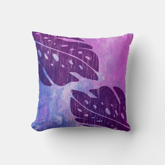 Coussin Maikai Hawaiian Monstera Cravate-Dye Mélange (Recto)
