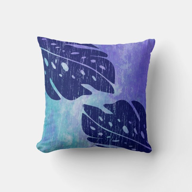 Coussin Maikai Hawaiian Monstera Cravate-Dye Mélange (Recto)
