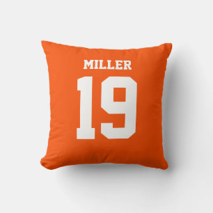 Coussin Maillot de sport double face orange et blanc