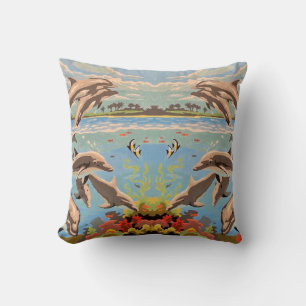 Coussin Main Painted by Number Dolphins