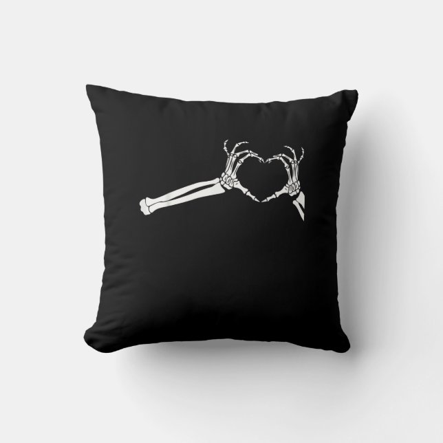 Coussin Mains Coeur Squelette Drôle. Halloween Costume pea (Recto)