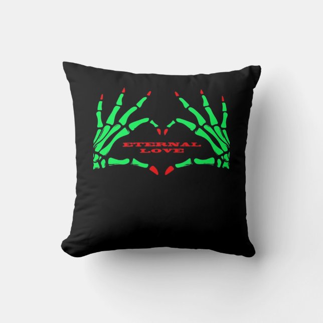 Coussin Mains de squelette - Drôle Halloween (Recto)