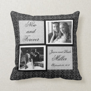 Coussin Maintenant et pour toujours Noir et Blanc Motif Co
