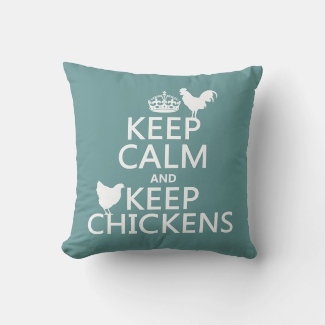 Coussin Maintenez calme et gardez les poulets (toute (Recto)