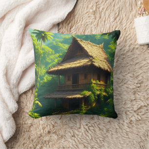 Coussin Maison au Bord de la Rivière - Une Maison au Bord 