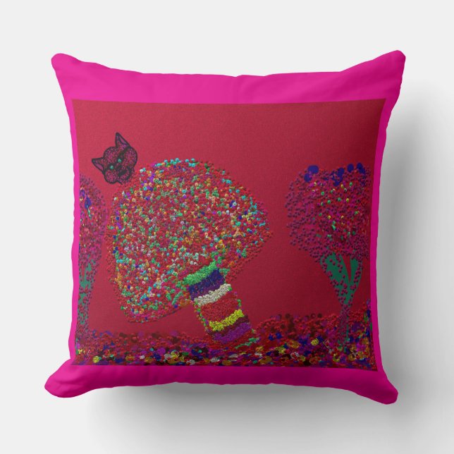 Coussin Maison Champignon Minuscule (Recto)