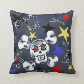 Coussin Maison - crâne de rock