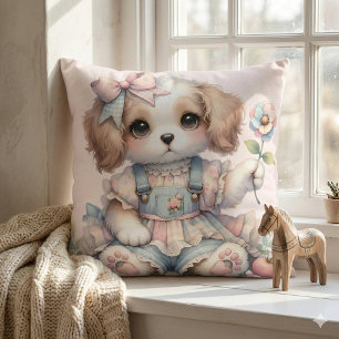 Coussin Maison de campagne Kawaii Coquette Style Chiot Cor
