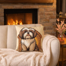 Maison de chien de dessin animé adorable Shih Tzu