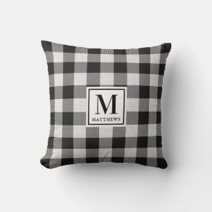 Coussin Maison de ferme moderne personnalisée Monogramme n
