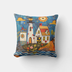 Coussin Maison de lumière florale couleur Whimsical