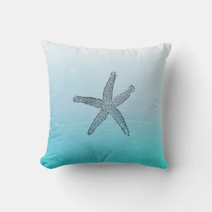 Coussin Maison de plage bleu aqua Décoration intérieure Co