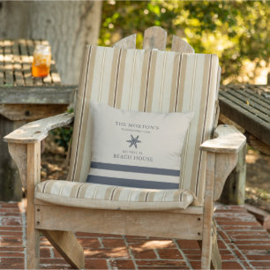 Coussin Maison de plage de la famille étoile de mer bleu H