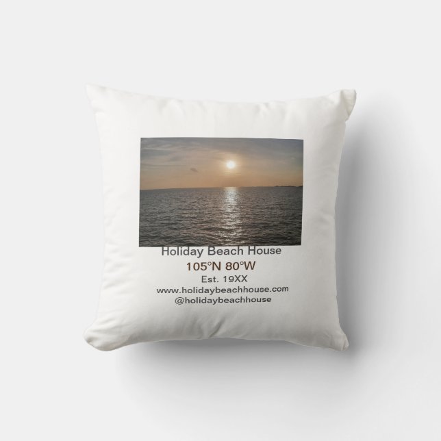 Coussin Maison de plage de vacances longitude latitude est (Recto)