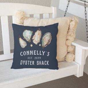 Coussin Maison de plage personnalisée Shack d'huîtres