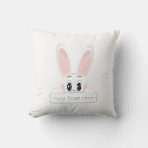 Coussin Maison Douce Maison Lapin Blanc