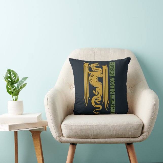 Coussin Maison du Dragon Gold & Green Nouvel An | 恭 喜 財 發 (Chaise)