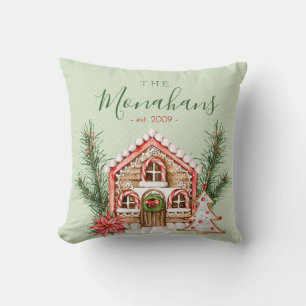 Coussin Maison en pain d'épice de Noël de campagne