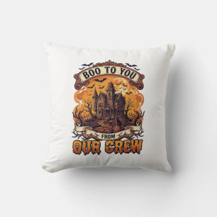 Coussin Maison hantée de notre équipage Boo You Halloween_