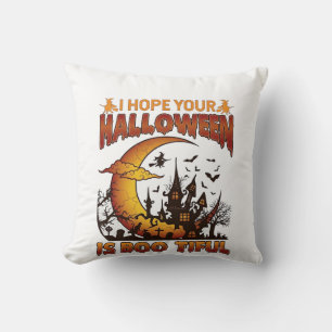 Coussin Maison Hantée Halloween Boo Tiful Croissant de Lun