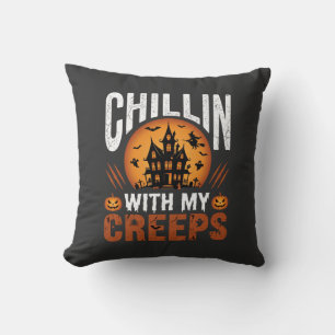 Coussin Maison Hantée Halloween Chillin Avec Mes Creeps De