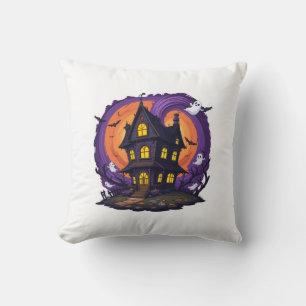 Coussin Maison hantée Halloween Mansion Éffrayante gothiqu