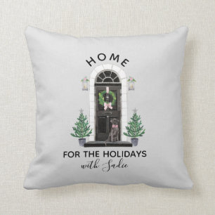 Coussin Maison noire de laboratoire de labrador retriever