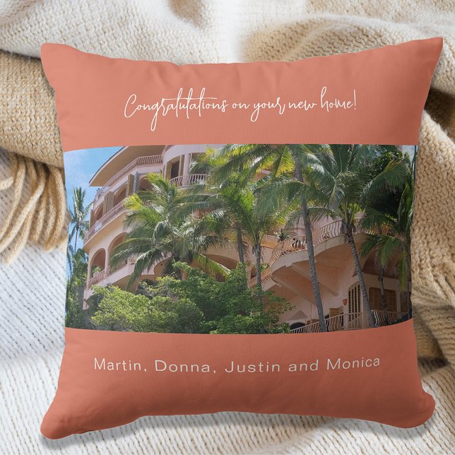 Coussin Maison réchauffement noms de photo terre cuite dus (Créateur téléchargé)