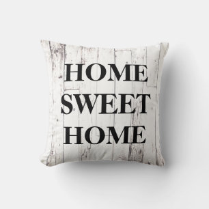 Coussin Maison Rustique en Bois Blanc Maison Douce Maison
